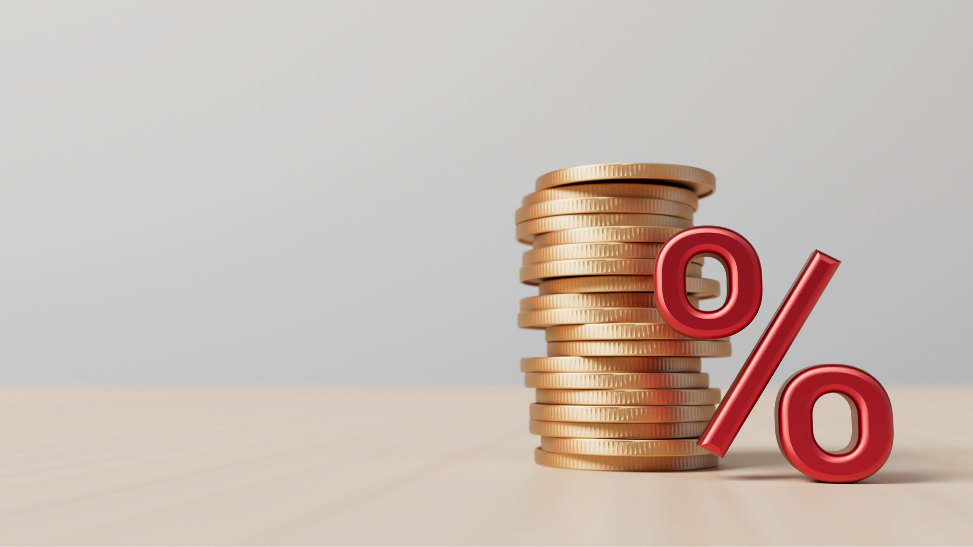 percentage sign next to gold coins, Interest Rates